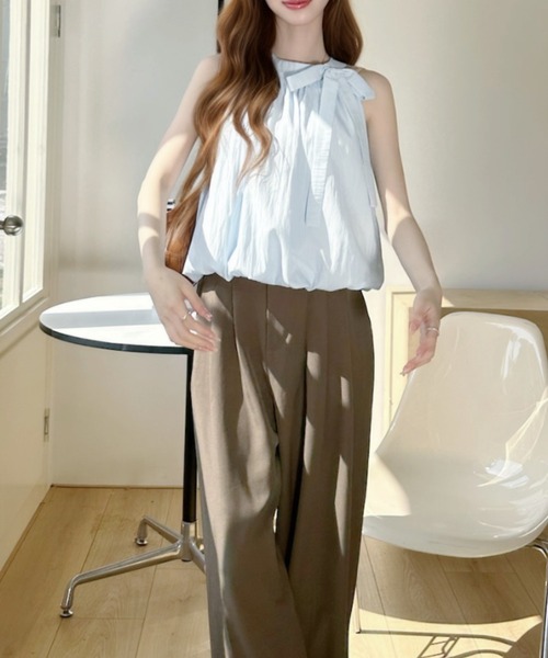 Ada.(エイダ)の「リボンデザイン アメリカンスリーブ バルーンシルエットブラウス◎(シャツ/ブラウス・レディース・ホワイト/ブルー/アイボリー・FREE)」の11枚目の写真