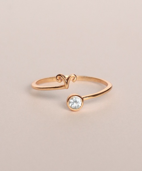 a cote（アコテ）の「silver925 星座モチーフ ハグリング（リング・レディース・バーガンディー/グリーン/ホワイト/レッド/ピンク/パープル/イエロー/ラベンダー/ライトブルー/オリーブ/クリア/ブルー・#9/#11/#13/#15）」の5枚目の写真