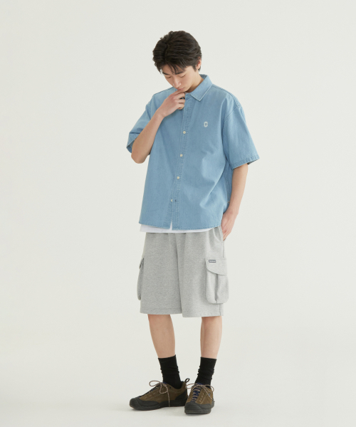COVERNAT(カバーナット)の「Cロゴデニムハーフシャツブルー(シャツ/ブラウス・レディース・その他・X-SMALL/SMALL/MEDIUM/LARGE/X-LARGE/XX-LARGE)」の9枚目の写真