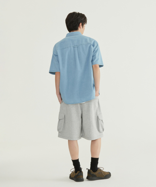 COVERNAT(カバーナット)の「Cロゴデニムハーフシャツブルー(シャツ/ブラウス・レディース・その他・X-SMALL/SMALL/MEDIUM/LARGE/X-LARGE/XX-LARGE)」の8枚目の写真