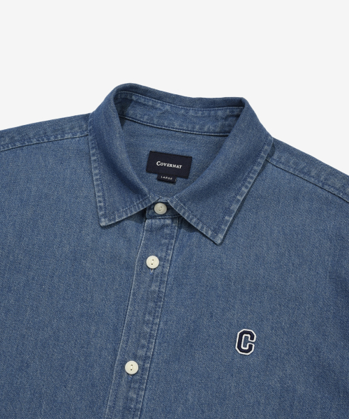COVERNAT(カバーナット)の「Cロゴデニムハーフシャツブルー(シャツ/ブラウス・レディース・その他・X-SMALL/SMALL/MEDIUM/LARGE/X-LARGE/XX-LARGE)」の7枚目の写真