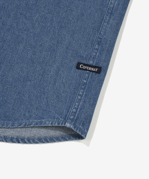 COVERNAT(カバーナット)の「Cロゴデニムハーフシャツブルー(シャツ/ブラウス・レディース・その他・X-SMALL/SMALL/MEDIUM/LARGE/X-LARGE/XX-LARGE)」の3枚目の写真