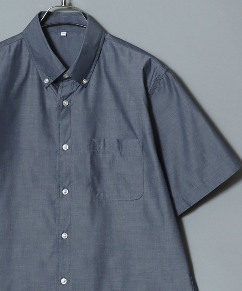 ANPAS（アンパス）の「Broadcloth Short-Sleeve Shirt / ブロード半袖シャツ メンズ 無地/チェック/ストライプ ボタンダウン（シャツ/ブラウス・メンズ・ホワイト系2/ホワイト系1/ベージュ系1/ホワイト系3/ネイビー系2/ベージュ系3/ブルー系/サックスブルー系/ネイビー系1/グリーン系/ベージュ系2/ネイビー系3・M/LL/L）」の9枚目の写真