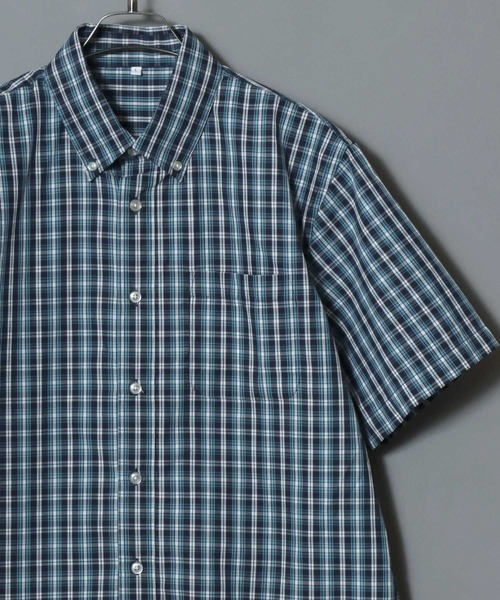 ANPAS（アンパス）の「Broadcloth Short-Sleeve Shirt / ブロード半袖シャツ メンズ 無地/チェック/ストライプ ボタンダウン（シャツ/ブラウス・メンズ・ホワイト系2/ホワイト系1/ベージュ系1/ホワイト系3/ネイビー系2/ベージュ系3/ブルー系/サックスブルー系/ネイビー系1/グリーン系/ベージュ系2/ネイビー系3・M/LL/L）」の10枚目の写真