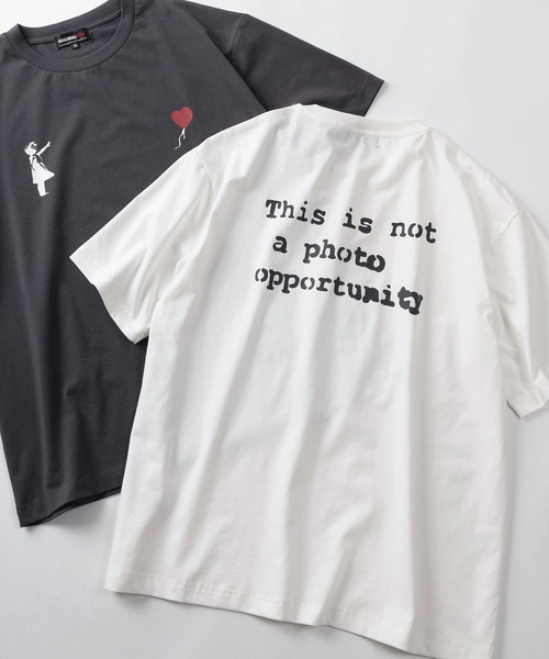 BRANDALISED（ブランダライズド）の「【70】【BRANDALISED/ブランダライズド】バンクシーアートグラフィック バックプリント クルーネックTシャツ/接触冷感/ストレッチ（Tシャツ/カットソー・メンズ・グレー系2/アイボリー系2/ブラック系2/グレー系/アイボリー系/ブラック系1/グレー系1/アイボリー系1/ブラック系・M/L）」の7枚目の写真