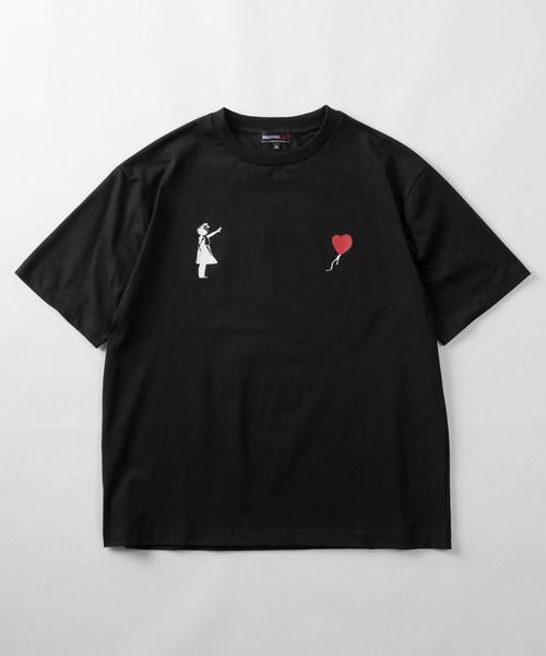 BRANDALISED（ブランダライズド）の「【70】【BRANDALISED/ブランダライズド】バンクシーアートグラフィック バックプリント クルーネックTシャツ/接触冷感/ストレッチ（Tシャツ/カットソー・メンズ・グレー系2/アイボリー系2/ブラック系2/グレー系/アイボリー系/ブラック系1/グレー系1/アイボリー系1/ブラック系・M/L）」の14枚目の写真