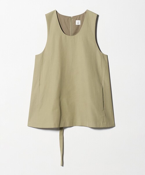 6(ロク)の「<6(ROKU)>コットンレーヨン チノ ノースリーブ トップス(その他トップス・レディース・ベージュ/ホワイト・36/38)」の1枚目の写真