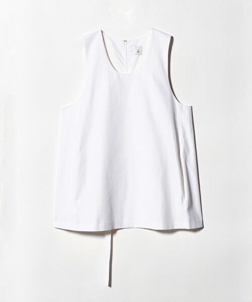 6(ロク)の「<6(ROKU)>コットンレーヨン チノ ノースリーブ トップス(その他トップス・レディース・ベージュ/ホワイト・36/38)」の2枚目の写真
