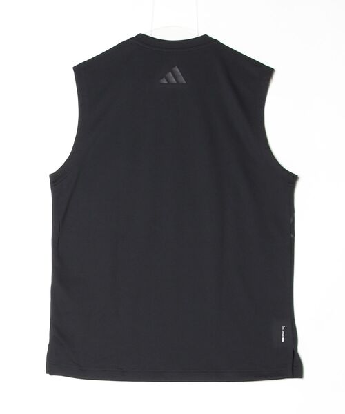 adidas（アディダス）の「アディダス adidas テック エッセンシャルズ ビッグロゴ グラフィック レギュラーフィット タンクトップ（タンクトップ・メンズ・ホワイト/ブラック×ホワイト/ブラック×ブラック・S/M/L/LL/3L）」の4枚目の写真
