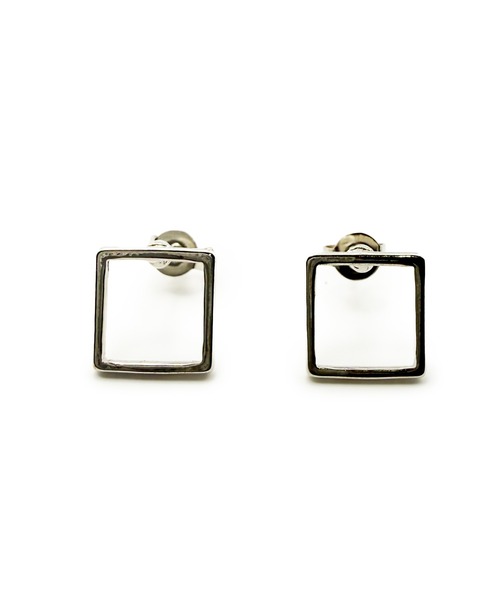 CARROLL(キャロル)の「CARROLL キャロル スクエアシェイプキャッチピアス 10mm(ピアス(両耳用)・レディース・シルバー・FREE)」の5枚目の写真