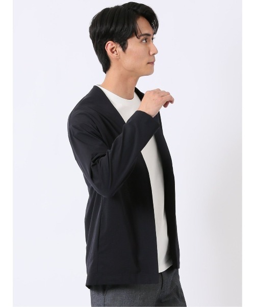 TAKA-Q(タカキュー)の「【ストレッチ 薄手 軽量】タカキュー マイクロドット メッシュ ボタンレス カーディガン(カーディガン/ボレロ・メンズ・グレー系その他2/ネイビー・MEDIUM/LARGE/X-LARGE)」の16枚目の写真
