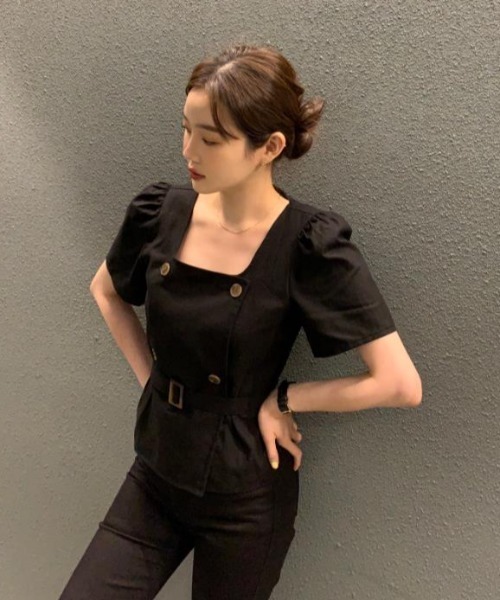 semplice（センプリチェ）の「カットソー【韓国ファッション】（シャツ/ブラウス・レディース・アイボリー/ブラック/ベージュ・F）」の16枚目の写真