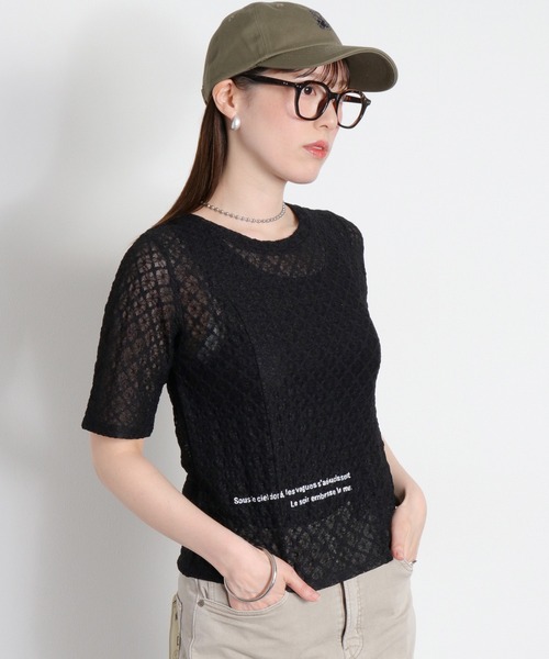 cepo（セポ）の「ロゴレース半袖Tee（Tシャツ/カットソー・レディース・ブラック系/ホワイト系・M）」の19枚目の写真