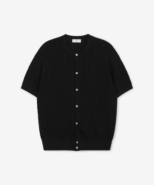 ニット+セーター 2024Essential Cable Knit Set Cable Knit Cardigan (Black) TNSW6E208BK（ニット/セーター）｜TNGT