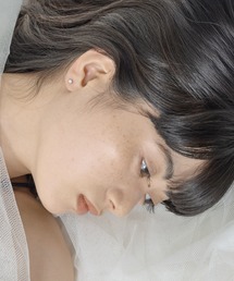 【ORLEAN】ミニピアス2個セット フープピアス ストーンピアス