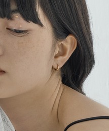 【ORLEAN】ミニピアス2個セット フープピアス ストーンピアス