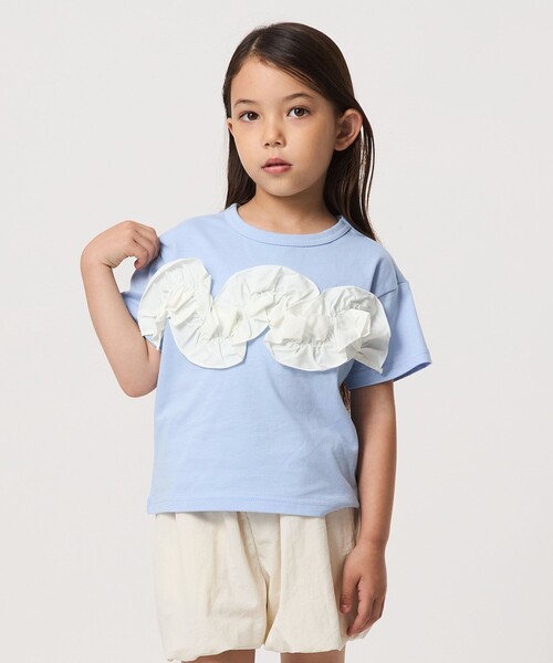 green label relaxing(グリーンレーベルリラクシング)の「【スタメンシリーズ】フリル Tシャツ / キッズ 100cm-160cm(Tシャツ/カットソー・キッズ・ライラック/ライトブルー/オフホワイト/その他1/ライム/ダークグレー・130cm/150cm/160cm/110cm/120cm/100cm/140cm)」の7枚目の写真