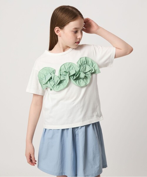 green label relaxing(グリーンレーベルリラクシング)の「【スタメンシリーズ】フリル Tシャツ / キッズ 100cm-160cm(Tシャツ/カットソー・キッズ・ライラック/ライトブルー/オフホワイト/その他1/ライム/ダークグレー・130cm/150cm/160cm/110cm/120cm/100cm/140cm)」の12枚目の写真