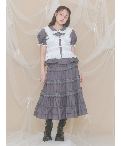 merry jenny(メリージェニー)の「フリルティアードスカート(スカート・レディース・オフホワイト/チャコールグレー/ブラック・FREE)」の21枚目の写真