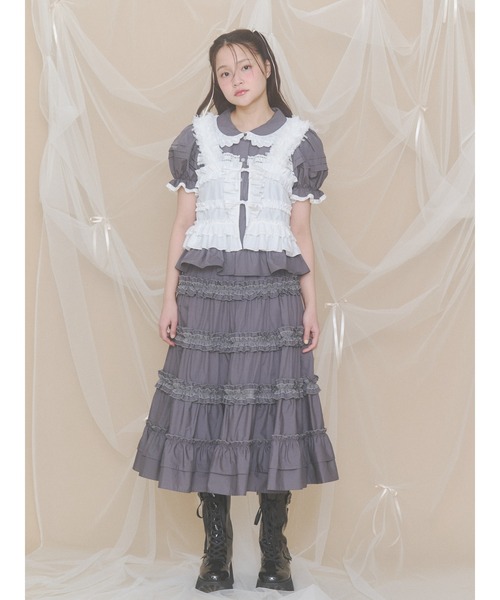 merry jenny(メリージェニー)の「フリルティアードスカート(スカート・レディース・オフホワイト/チャコールグレー/ブラック・FREE)」の22枚目の写真
