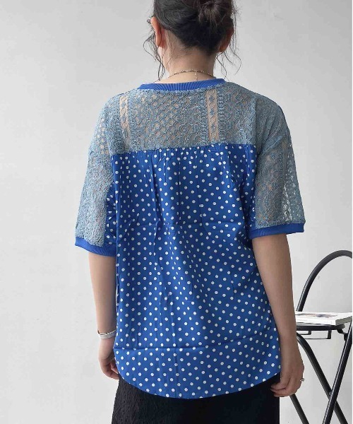 AS KNOW AS plus(アズノゥアズプラス)の「◯接触冷感 布帛とレース ゆったりリブプルオーバー(Tシャツ/カットソー・レディース・ブラック系/イエロー系/ブルー系・FREE)」の22枚目の写真