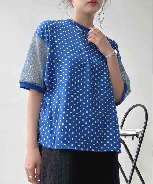 AS KNOW AS plus(アズノゥアズプラス)の「◯接触冷感 布帛とレース ゆったりリブプルオーバー(Tシャツ/カットソー・レディース・ブラック系/イエロー系/ブルー系・FREE)」の19枚目の写真