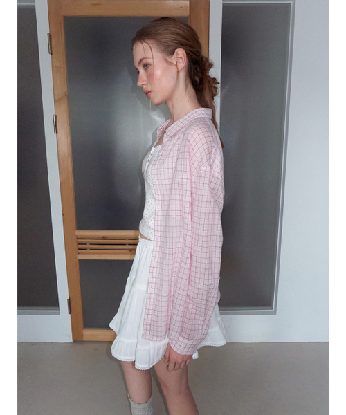 ETMON（エトモン）の「Loose Check Shirt, Pink（シャツ/ブラウス・レディース・その他・F）」の5枚目の写真