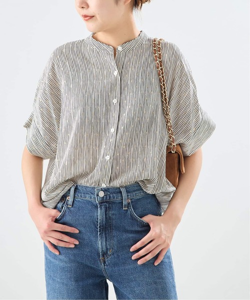 journal standard L'essage（ジャーナルスタンダードレサージュ）の「《追加》DEVEAUX GOLDラメモノトーンシャツ（シャツ/ブラウス・レディース・アイボリー/ブラック・FREE）」の20枚目の写真