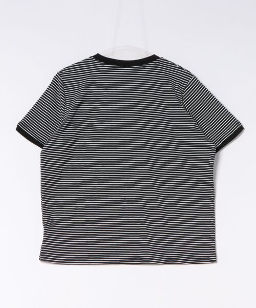 BY THE BAY（バイザベイ）の「【マリン・大人カジュアル】ボーダー柄ヘンリーネック半袖Tシャツ/総丈59.5cm・2色展開｜きれいめカジュアル 着回し 春夏（Tシャツ/カットソー・レディース・ブラック/ホワイト×ブラック・FREE）」の5枚目の写真