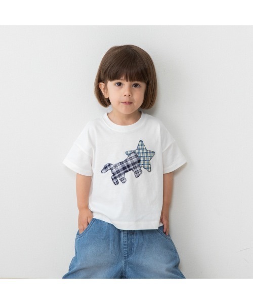 【Ru-さん専用】BE:FIRST LEO Tシャツ Mサイズ 5/8(金)発売】FirstCloset×mioさん 半袖Tシャツ ウマ×星アップリケ（T