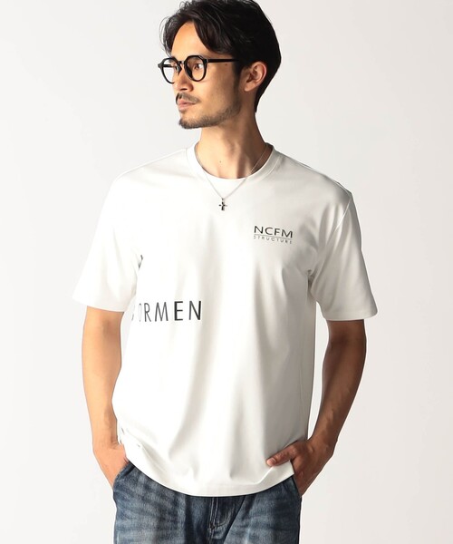 NICOLE CLUB FOR MEN（ニコルクラブフォーメン）の「バック×クロスロゴTシャツ（Tシャツ/カットソー・メンズ・ホワイト/ブルー/ボルドー/ブラック・M/L/XL）」の2枚目の写真