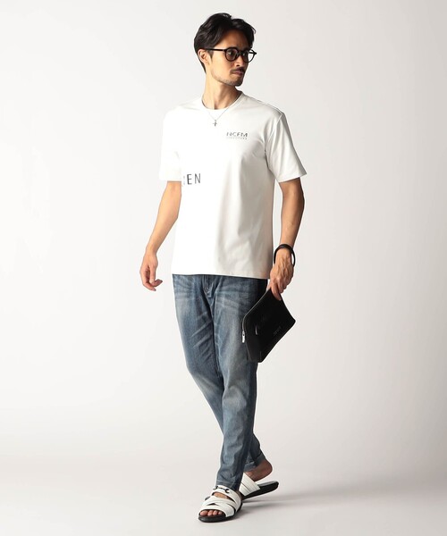 NICOLE CLUB FOR MEN（ニコルクラブフォーメン）の「バック×クロスロゴTシャツ（Tシャツ/カットソー・メンズ・ホワイト/ブルー/ボルドー/ブラック・M/L/XL）」の6枚目の写真