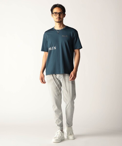NICOLE CLUB FOR MEN（ニコルクラブフォーメン）の「バック×クロスロゴTシャツ（Tシャツ/カットソー・メンズ・ホワイト/ブルー/ボルドー/ブラック・M/L/XL）」の8枚目の写真