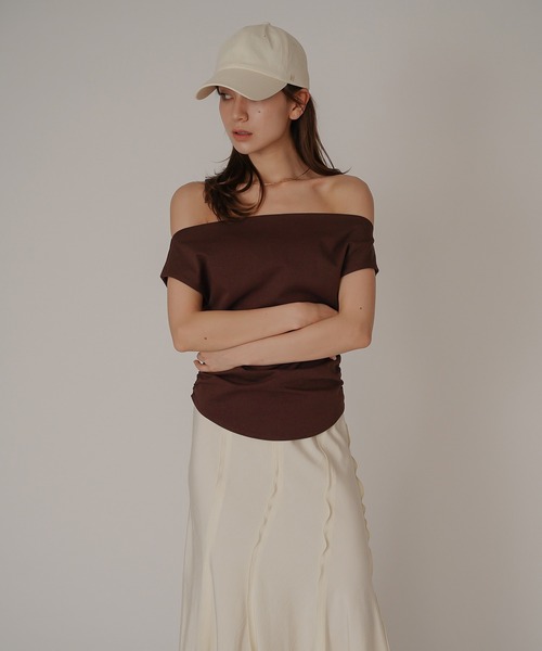KINO THE KEI(キノザケイ)の「2WAY ドレープ プルオーバー ( セットアップ可 ) KINO THE KEI(Tシャツ/カットソー・レディース・ダークブラウン/ベージュ/ブラック・フリー)」の20枚目の写真