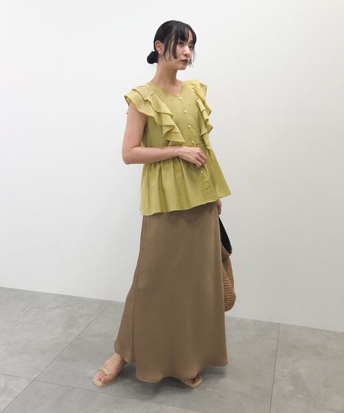 Green　Parks（グリーンパークス）の「フリルノースリーブブラウス（シャツ/ブラウス・レディース・ブルー/ホワイト/ネイビー/グリーン系その他3・FREE）」の15枚目の写真
