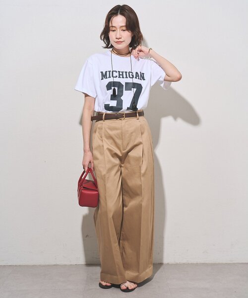 Whim Gazette(ウィムガゼット)の「フロントナンバーTシャツ(Tシャツ/カットソー・レディース・チャコールグレー/オフホワイト/パープル/ネイビー/バーガンディー・FREE)」の6枚目の写真
