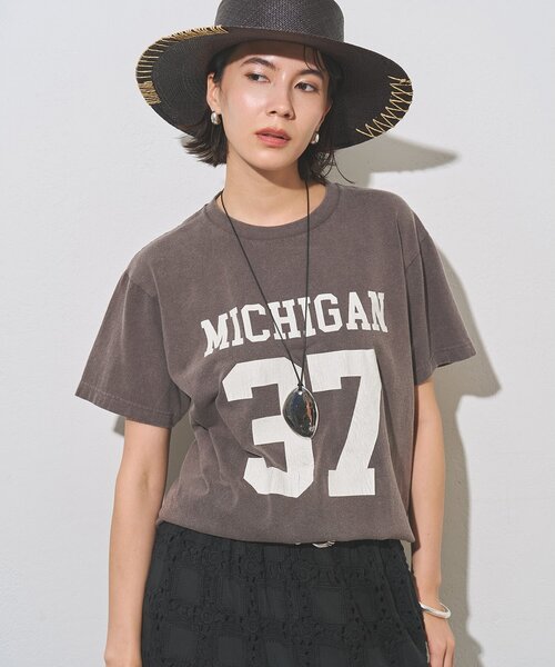 Whim Gazette(ウィムガゼット)の「フロントナンバーTシャツ(Tシャツ/カットソー・レディース・チャコールグレー/オフホワイト/パープル/ネイビー/バーガンディー・FREE)」の14枚目の写真