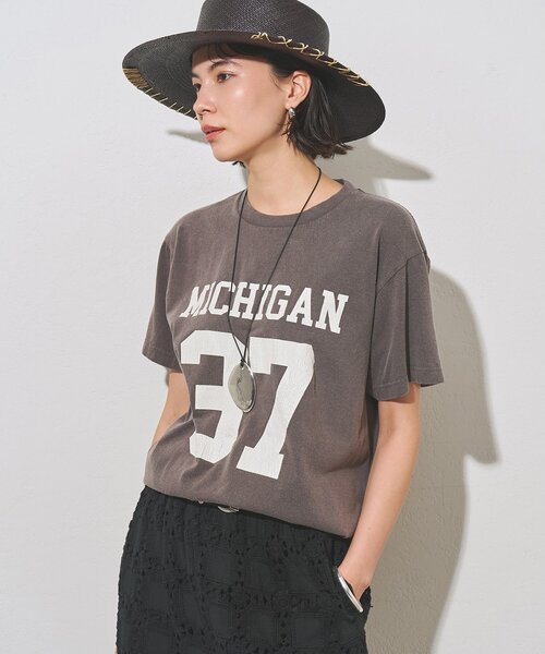 Whim Gazette(ウィムガゼット)の「フロントナンバーTシャツ(Tシャツ/カットソー・レディース・チャコールグレー/オフホワイト/パープル/ネイビー/バーガンディー・FREE)」の15枚目の写真
