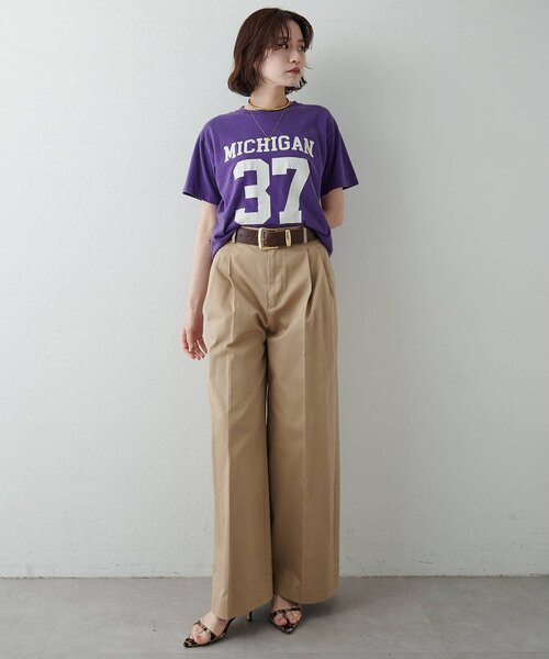 Whim Gazette(ウィムガゼット)の「フロントナンバーTシャツ(Tシャツ/カットソー・レディース・チャコールグレー/オフホワイト/パープル/ネイビー/バーガンディー・FREE)」の20枚目の写真