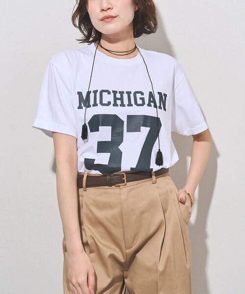 Whim Gazette(ウィムガゼット)の「フロントナンバーTシャツ(Tシャツ/カットソー・レディース・チャコールグレー/オフホワイト/パープル/ネイビー/バーガンディー・FREE)」の7枚目の写真
