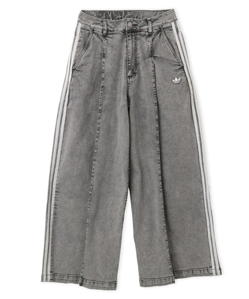 adidas(アディダス)の「adidas DENIM PLEATS WIDE LEG PANTS / アディダス デニム プリーツ ワイド レッグ パンツ(デニムパンツ・レディース・グレー・27inch/26inch/25inch/24inch)」の4枚目の写真