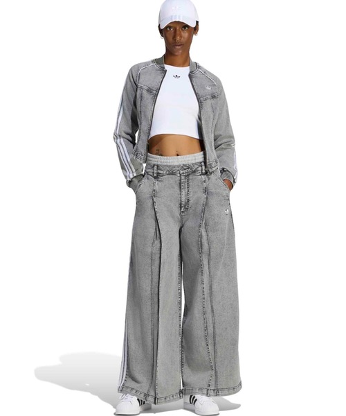 adidas(アディダス)の「adidas DENIM PLEATS WIDE LEG PANTS / アディダス デニム プリーツ ワイド レッグ パンツ(デニムパンツ・レディース・グレー・27inch/26inch/25inch/24inch)」の10枚目の写真