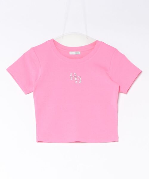 GYDA(ジェイダ)の「GLITTER GG Tシャツ(Tシャツ/カットソー・レディース・ミント/ブラック/オフホワイト/ピンク・FREE)」の4枚目の写真
