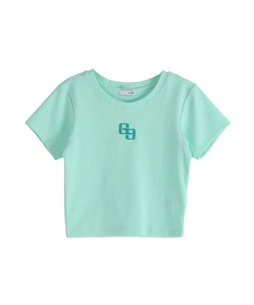GYDA(ジェイダ)の「GLITTER GG Tシャツ(Tシャツ/カットソー・レディース・ミント/ブラック/オフホワイト/ピンク・FREE)」の6枚目の写真