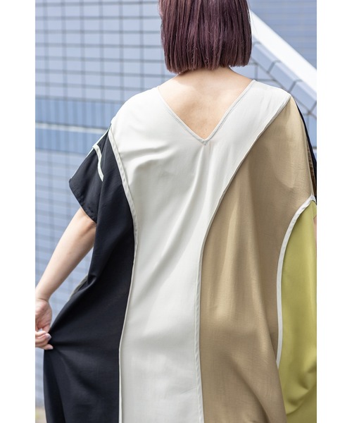 OSMOSIS（オズモーシス）の「2WAYパイピングワンピース（ワンピース・レディース・カーキ/サックスブルー/ブラック・ONE SIZE）」の8枚目の写真