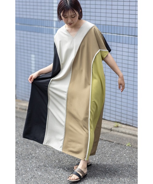 OSMOSIS（オズモーシス）の「2WAYパイピングワンピース（ワンピース・レディース・カーキ/サックスブルー/ブラック・ONE SIZE）」の10枚目の写真