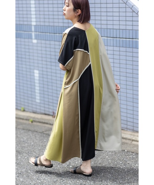 OSMOSIS（オズモーシス）の「2WAYパイピングワンピース（ワンピース・レディース・カーキ/サックスブルー/ブラック・ONE SIZE）」の11枚目の写真