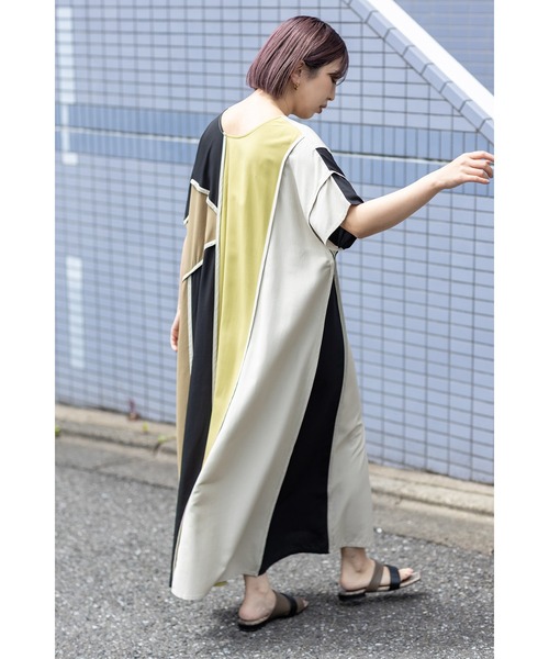 OSMOSIS（オズモーシス）の「2WAYパイピングワンピース（ワンピース・レディース・カーキ/サックスブルー/ブラック・ONE SIZE）」の12枚目の写真