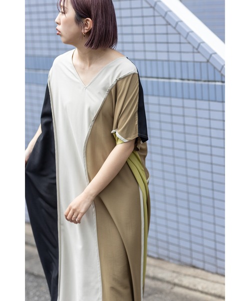 OSMOSIS（オズモーシス）の「2WAYパイピングワンピース（ワンピース・レディース・カーキ/サックスブルー/ブラック・ONE SIZE）」の13枚目の写真