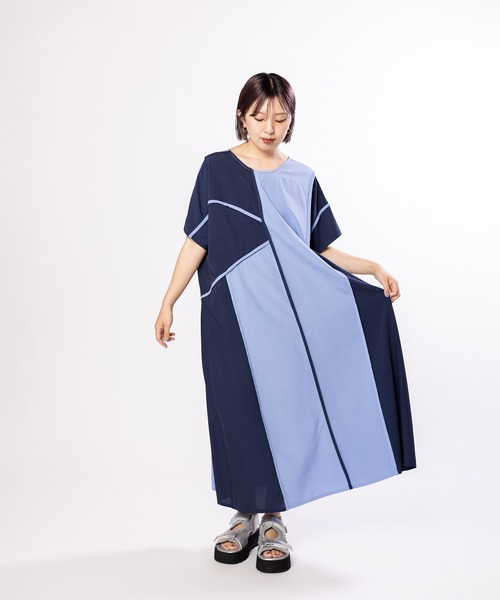 OSMOSIS（オズモーシス）の「2WAYパイピングワンピース（ワンピース・レディース・カーキ/サックスブルー/ブラック・ONE SIZE）」の15枚目の写真
